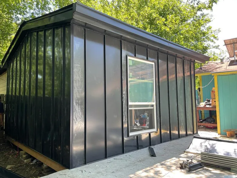 Black standing seam metal wall panels for Metal Roof Installation in Imperial